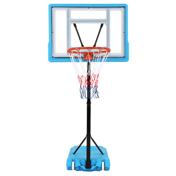 PVC Transparent Board Basket Frame Adjustable 115-135cm Poolside Basketball Hoop