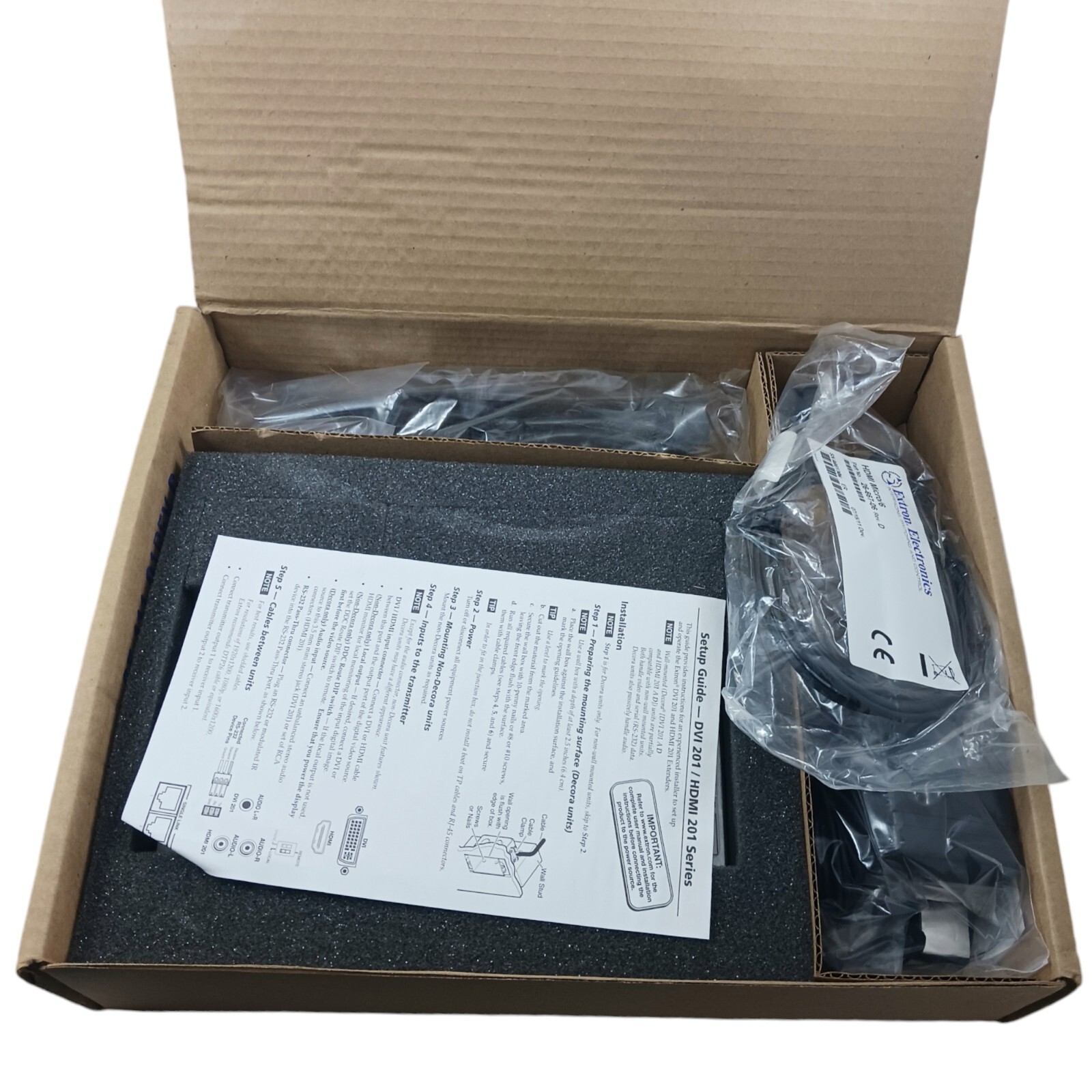 New Extron Electronics DVI HDMI 201 Tx/Rx 60-806-01 Transmitter Receiver Set 