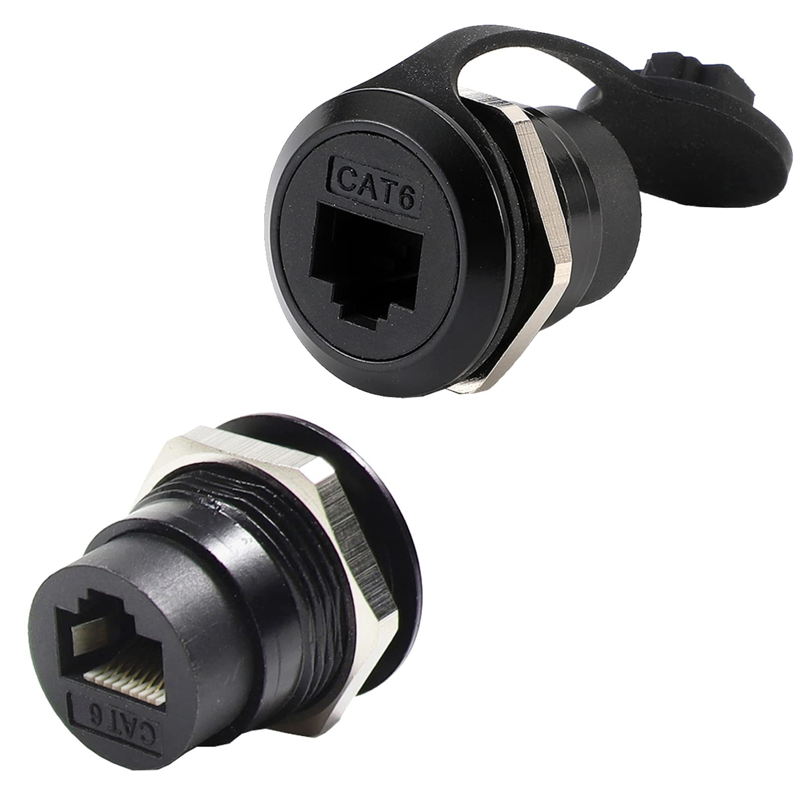 2 PCS RJ45 Panel Mount Coupler Ethernet LAN Pass Through Connector CAT6