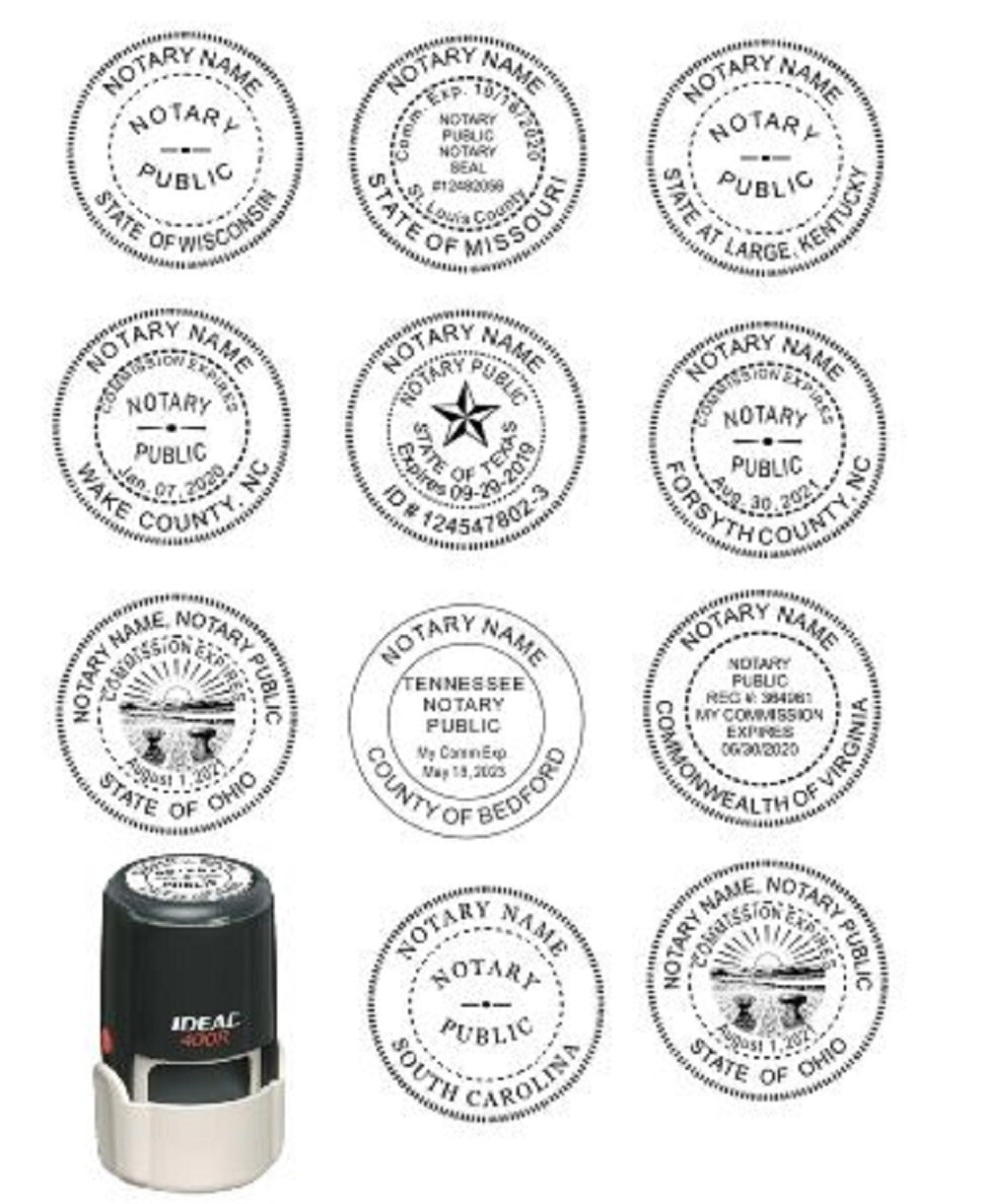 Notary - Custom  Notary  Round Seal for ANY STATE- Custom self ink Round notary