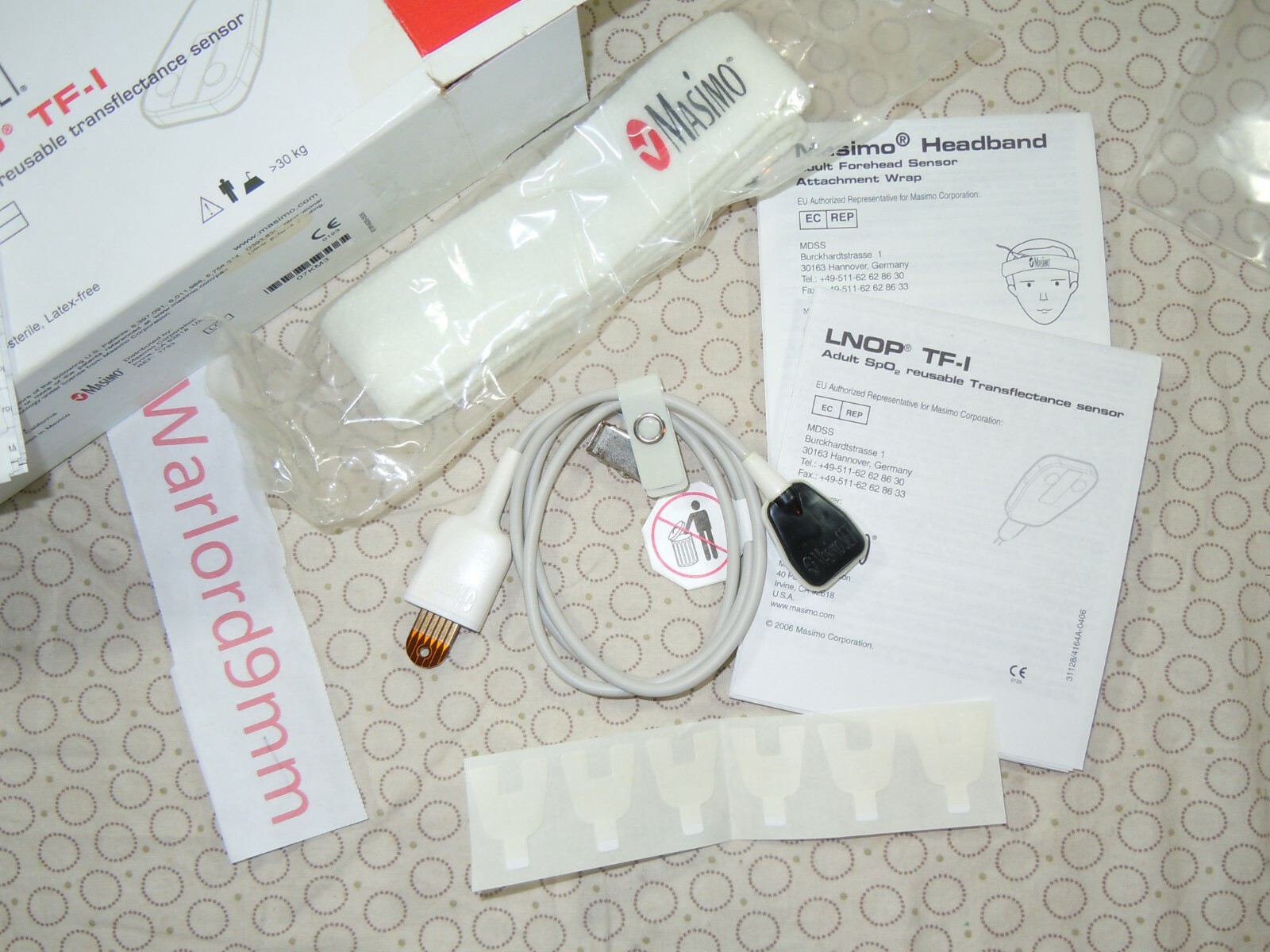 NEW MASIMO LNOP TF-I SPO2 TRANSFLECTANCE SENSOR REF. 1793 - 15783.