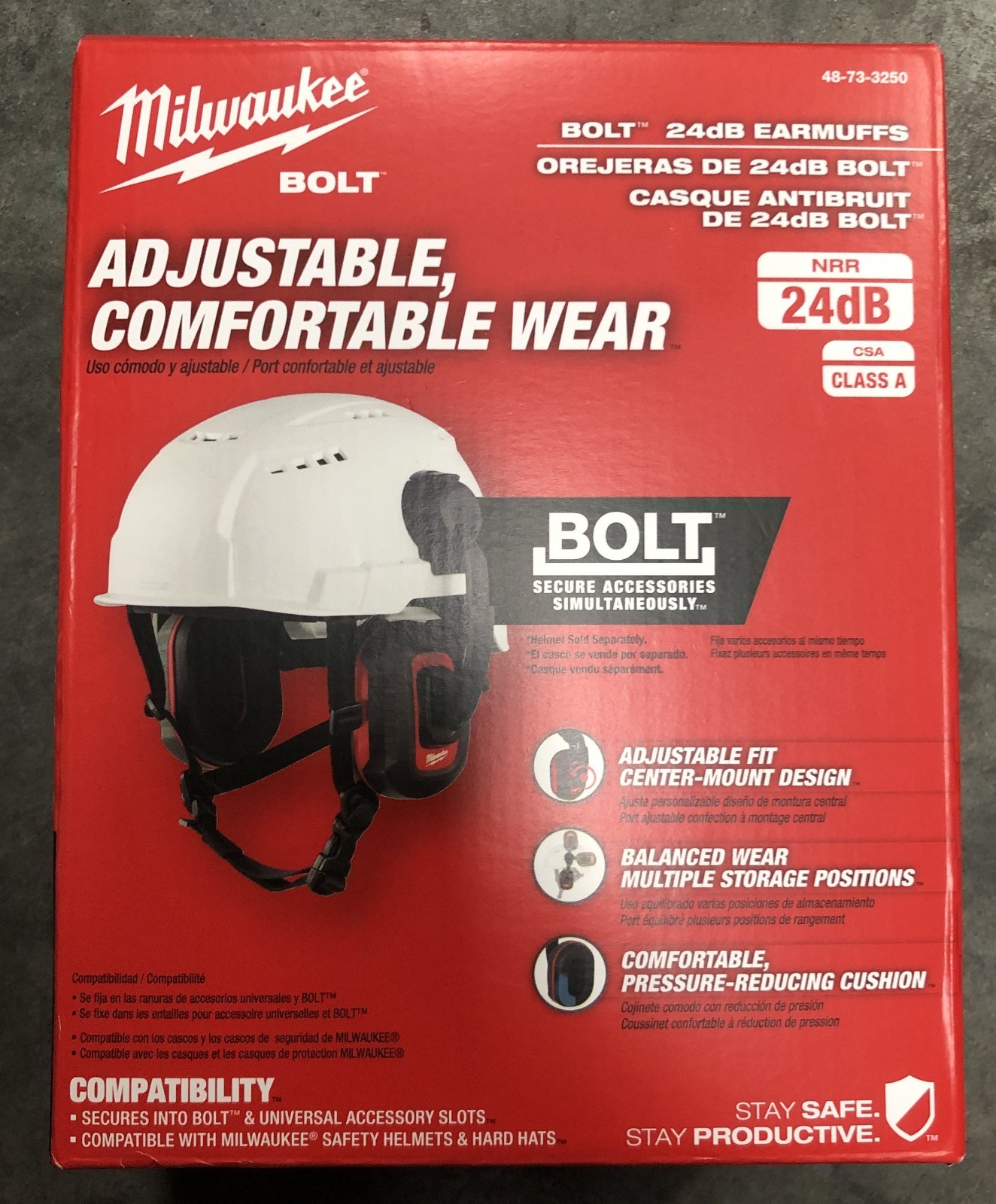Lot 2 Milwaukee BOLT Earmuffs with Noise Reduction Rating of 24 Db