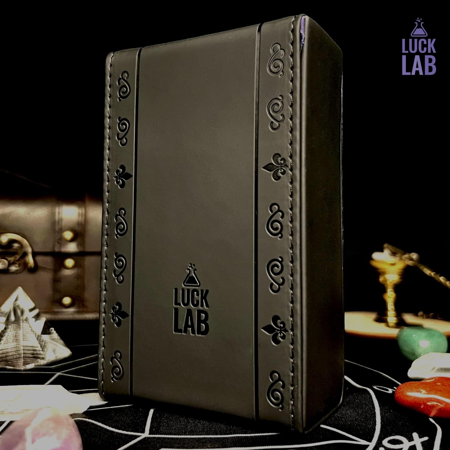 Luck Lab Leather Tarot Card Case/Holder - Black - For Most Standard Size...
