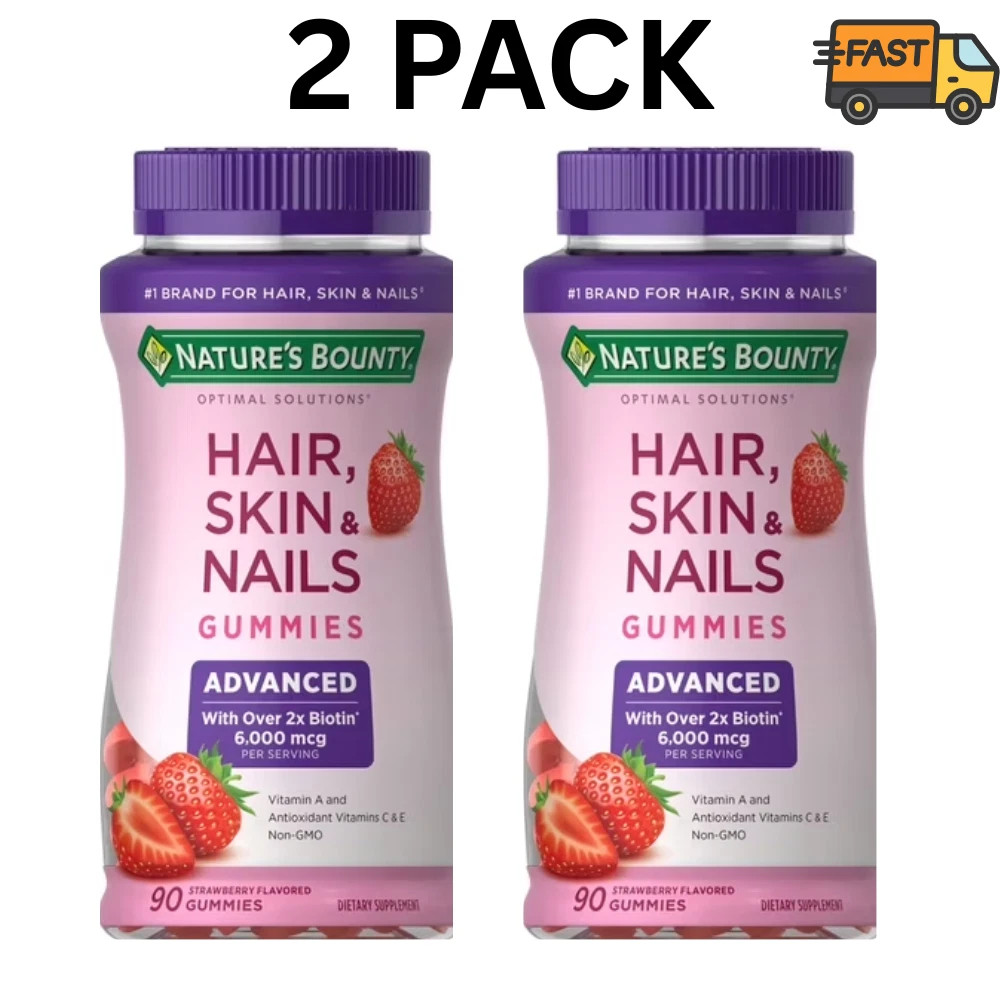 Nature's Bounty Hair Skin & Nails Gummies 90 Ct (Pack of 2)