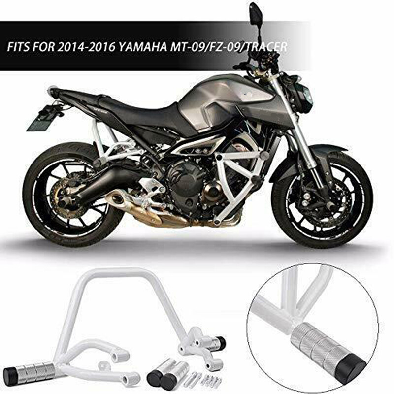 Black Subcage Stunt Rear Passenger Peg for Yamaha MT FZ 09 Tracer MT-09 FZ-09