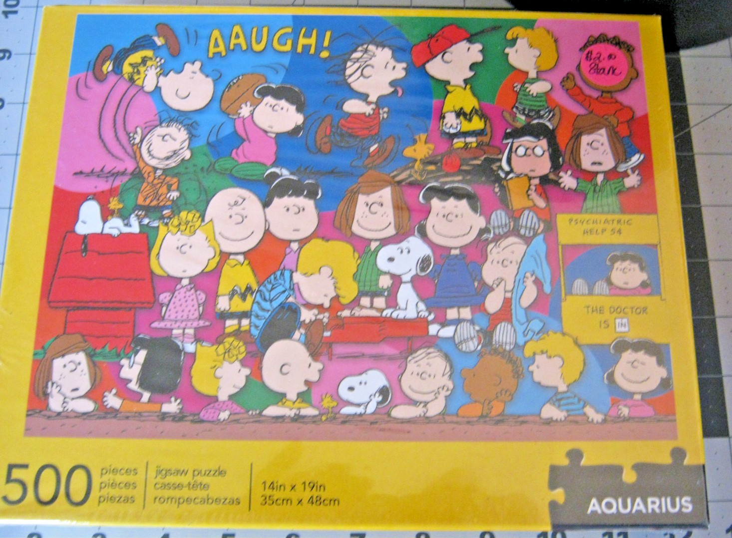 New Aquarius Peanuts Gang Jigsaw Puzzle 500 Pieces Snoopy 14x19 Finished