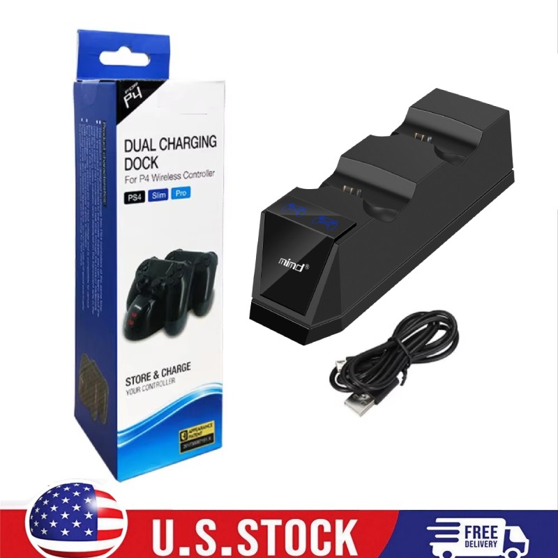 For PS4 Playstation 4 Controller Fast Dual Charger Dock Station Charging Stand