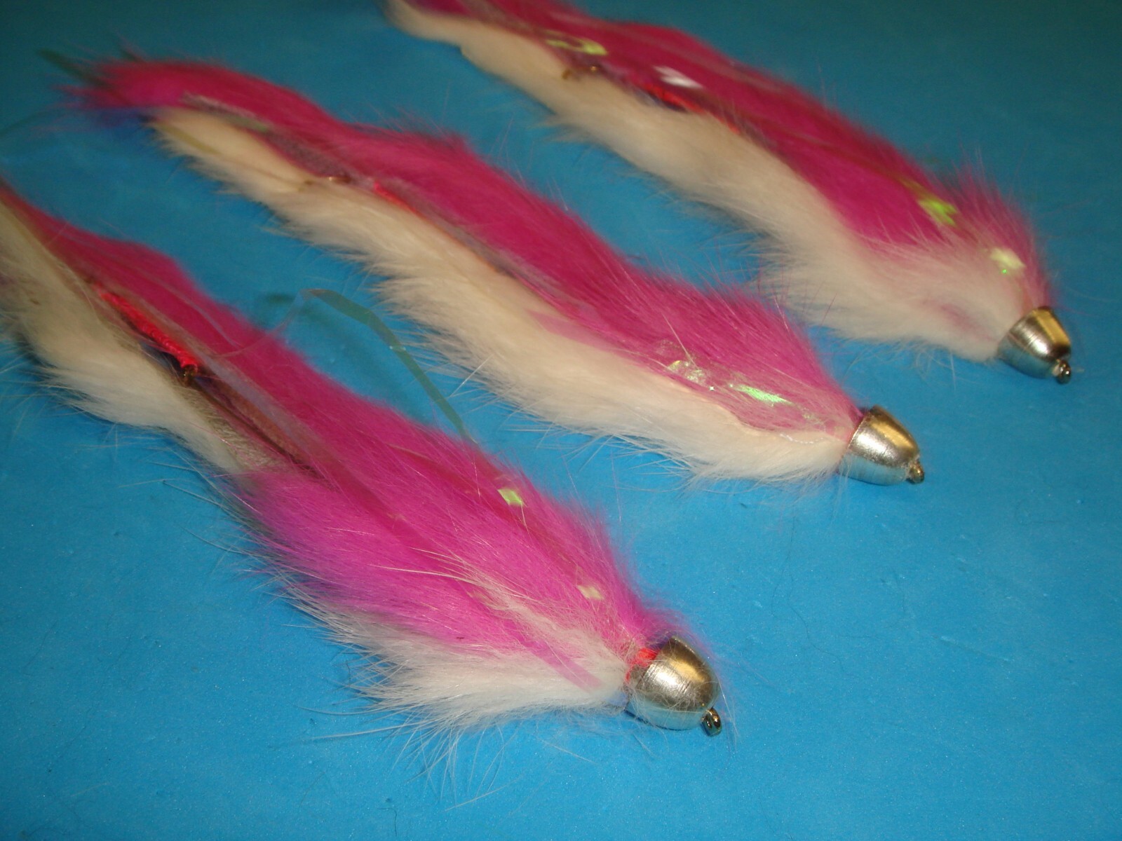 FLY FISHING FLIES - Pink/White [MAGNUM] DOLLY LLAMA Streamers, size #2 (3 pcs)