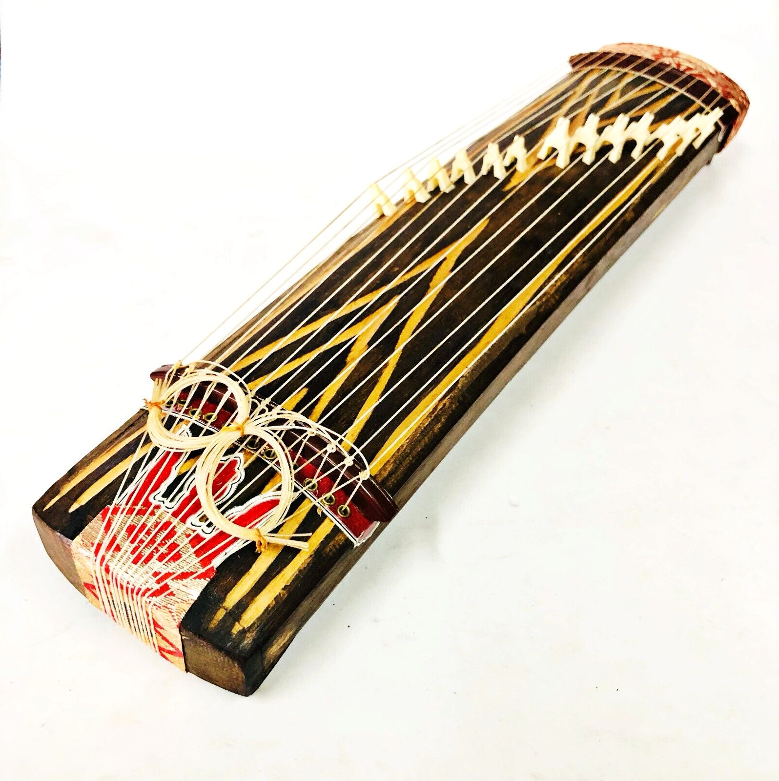 Japanese Miniature Wooden Koto Music Instrument Furniture String Craft Ornament