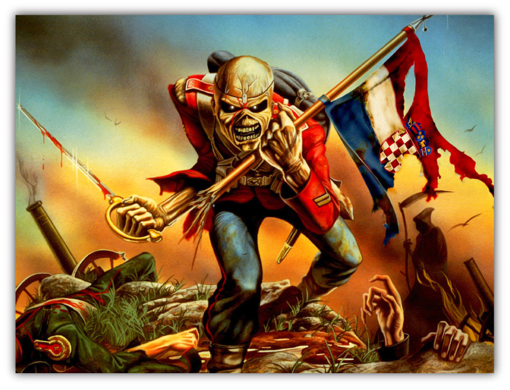Iron Maiden Music Patriot Car Bumper Sticker Decal - 3'' or 5''