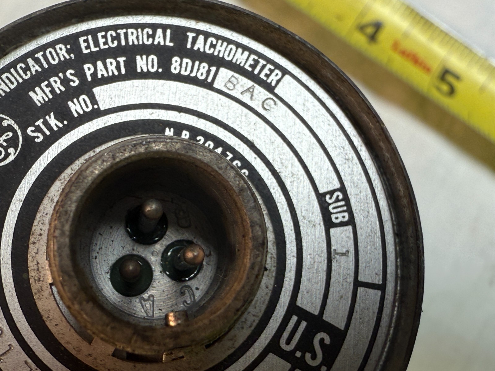GE Tachometer Indicator 8DJ81-BAC 2000 RPM 1961