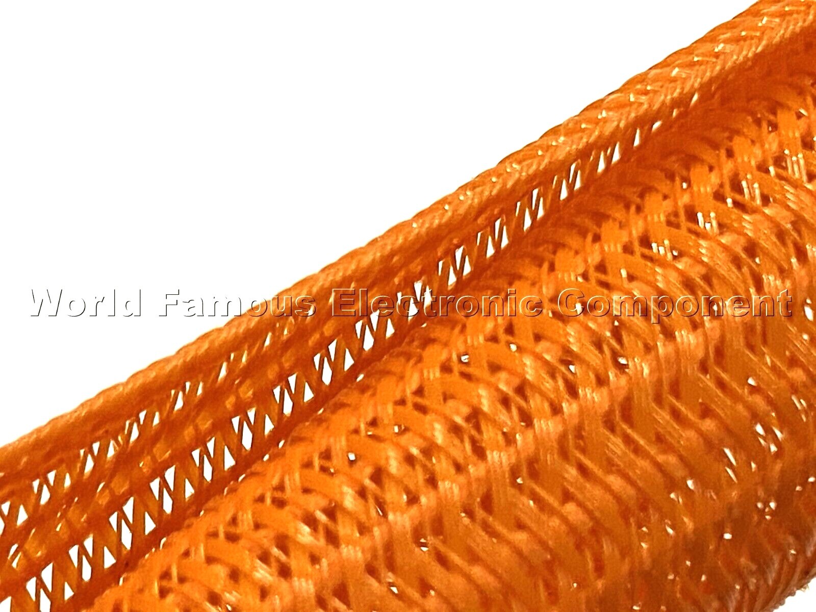 3/4" Orange Split Braided Cable Sleeving , Split Loom , Wrap -USA