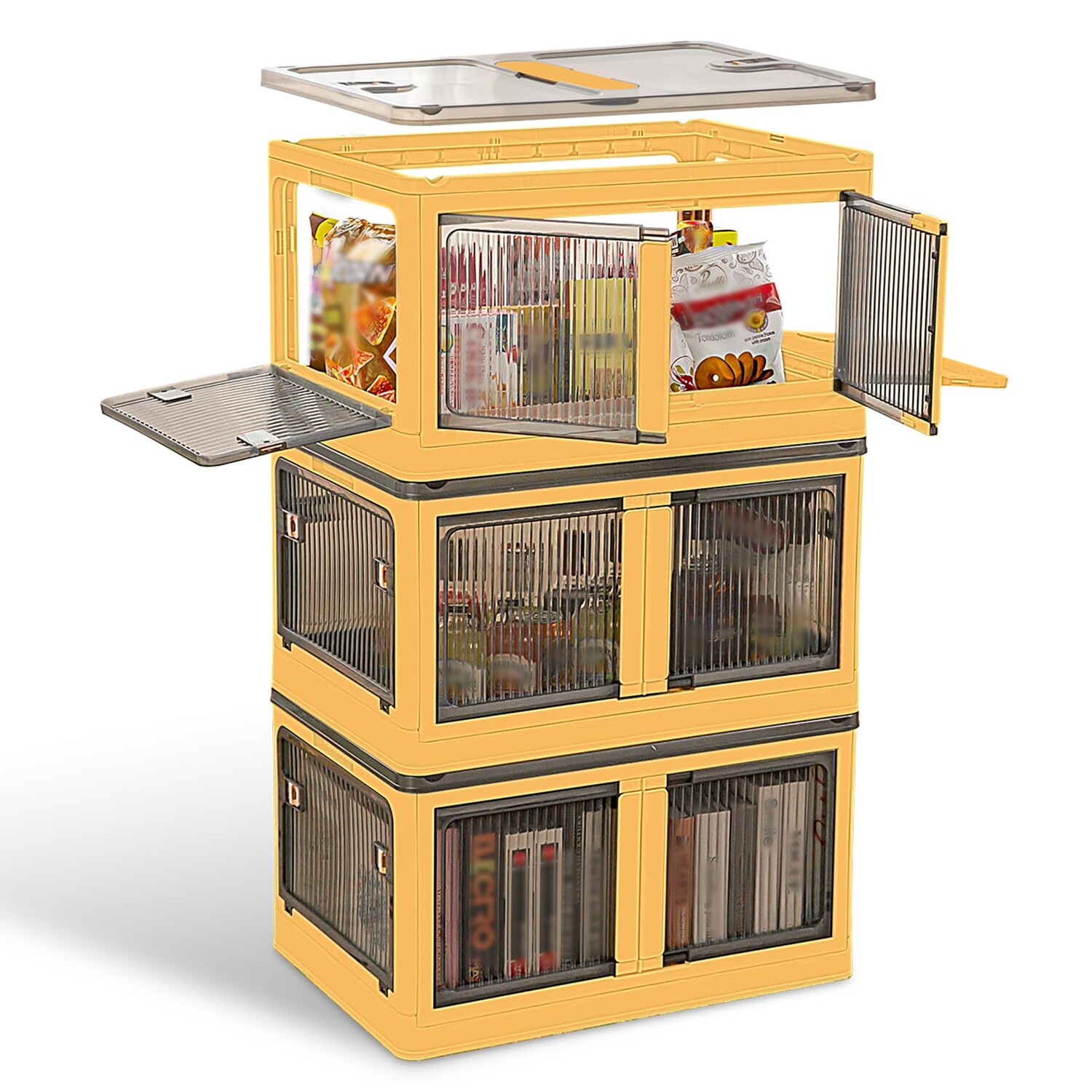 3Pcs Foldable Storage Bins w/ Lid Stackable Organizing Containers for Closet