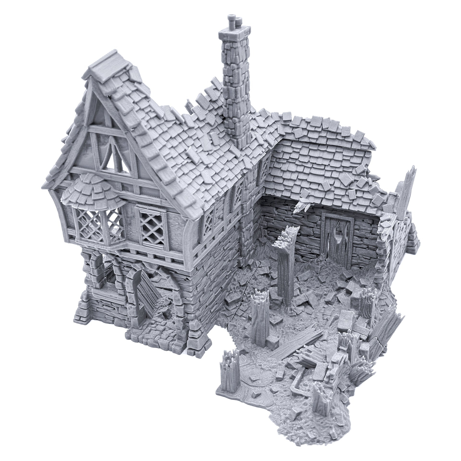 Ruined Winterdale Tavern by Printable Scenery, Tabletop RPG Wargame Terrain