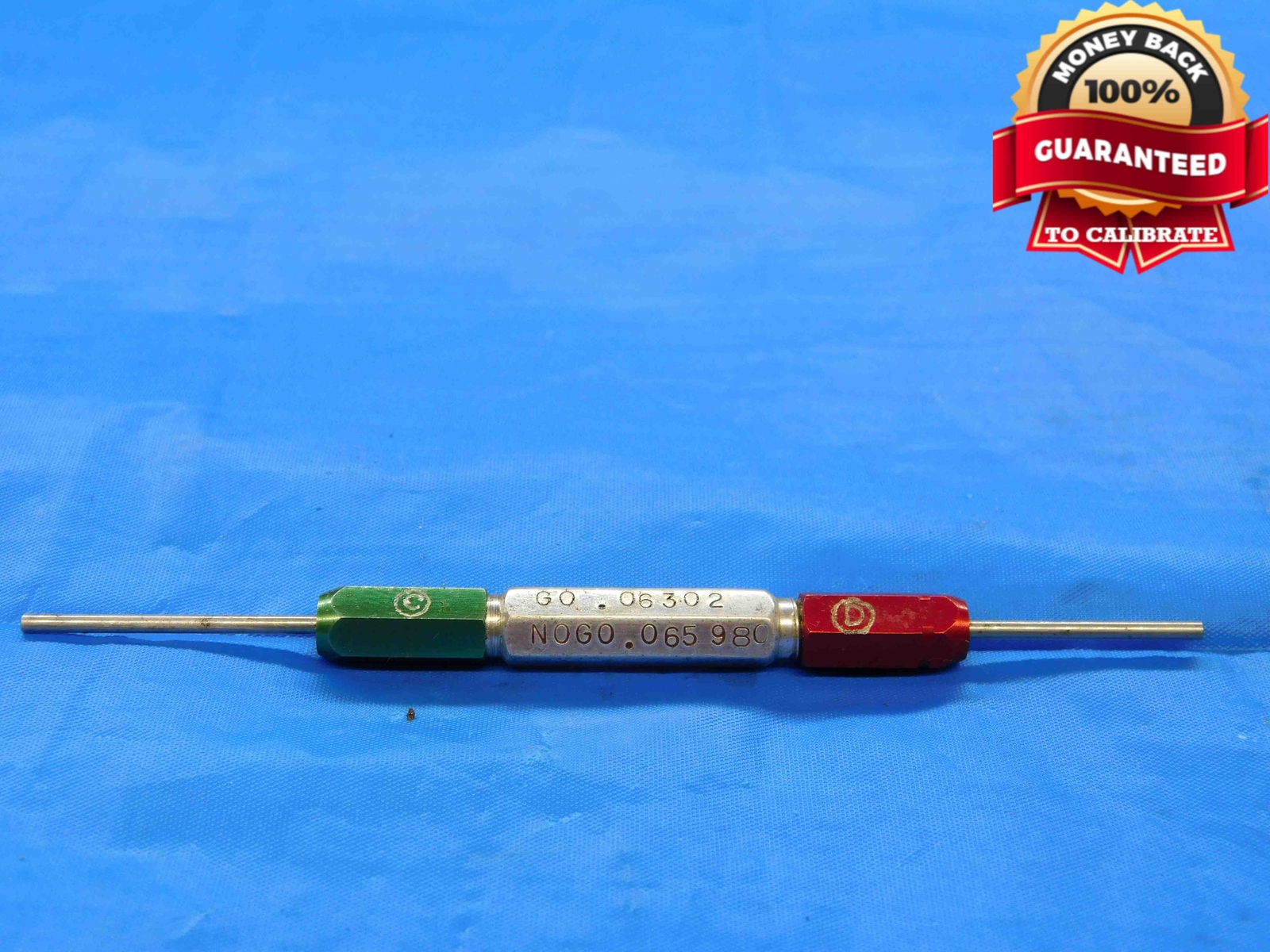 .06302 & .06598 CL XX PIN PLUG GAGE GO NO GO .0625 +.0005 1/16 1.676 mm