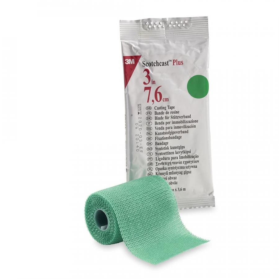 3M Scotchcast Plus Cast Tape Fiberglass/Resin 3 In. x 12 Feet Green free, 82003G