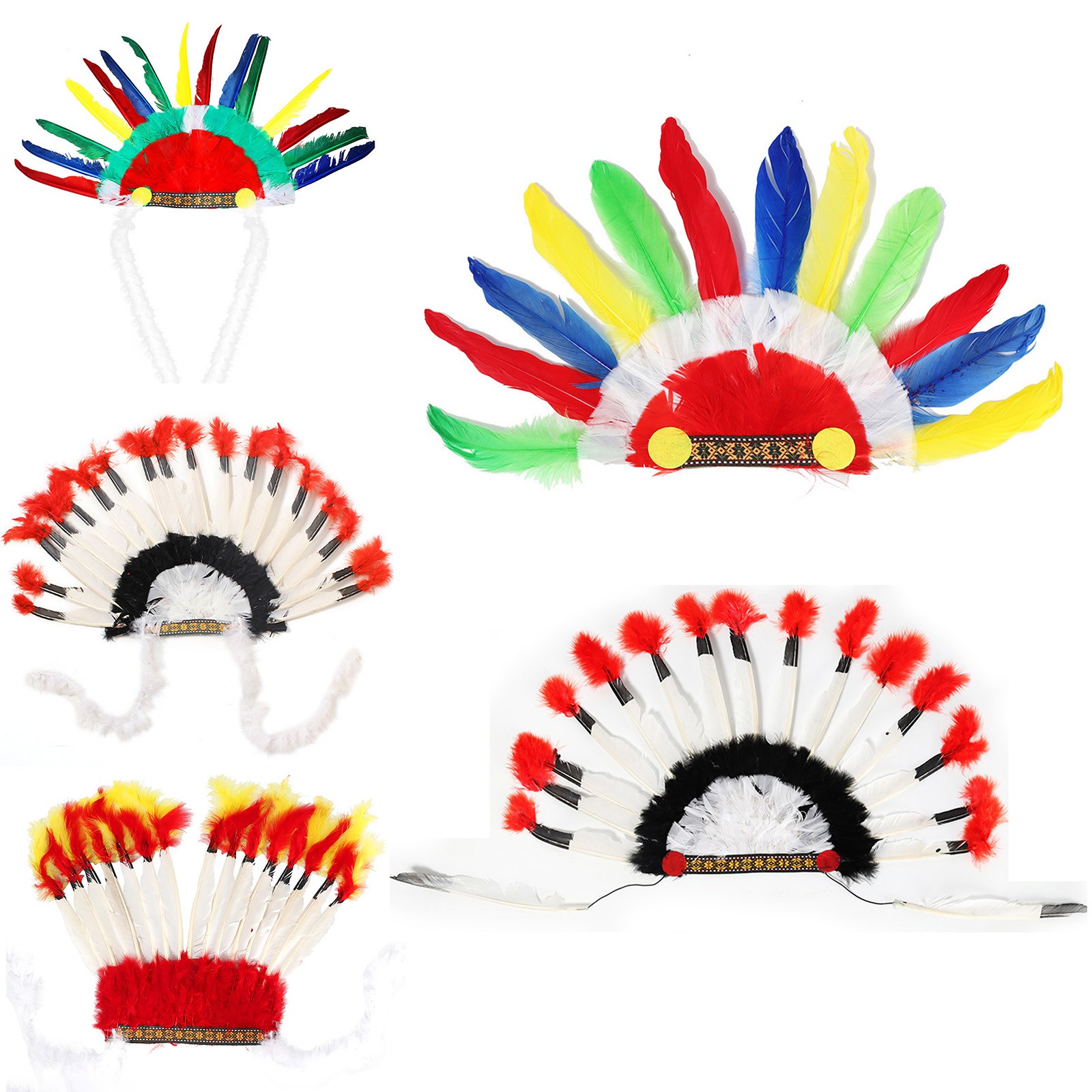 Kids Indian Headdress 1Pcs Feathered Headband Fashion Headwear Halloween Party