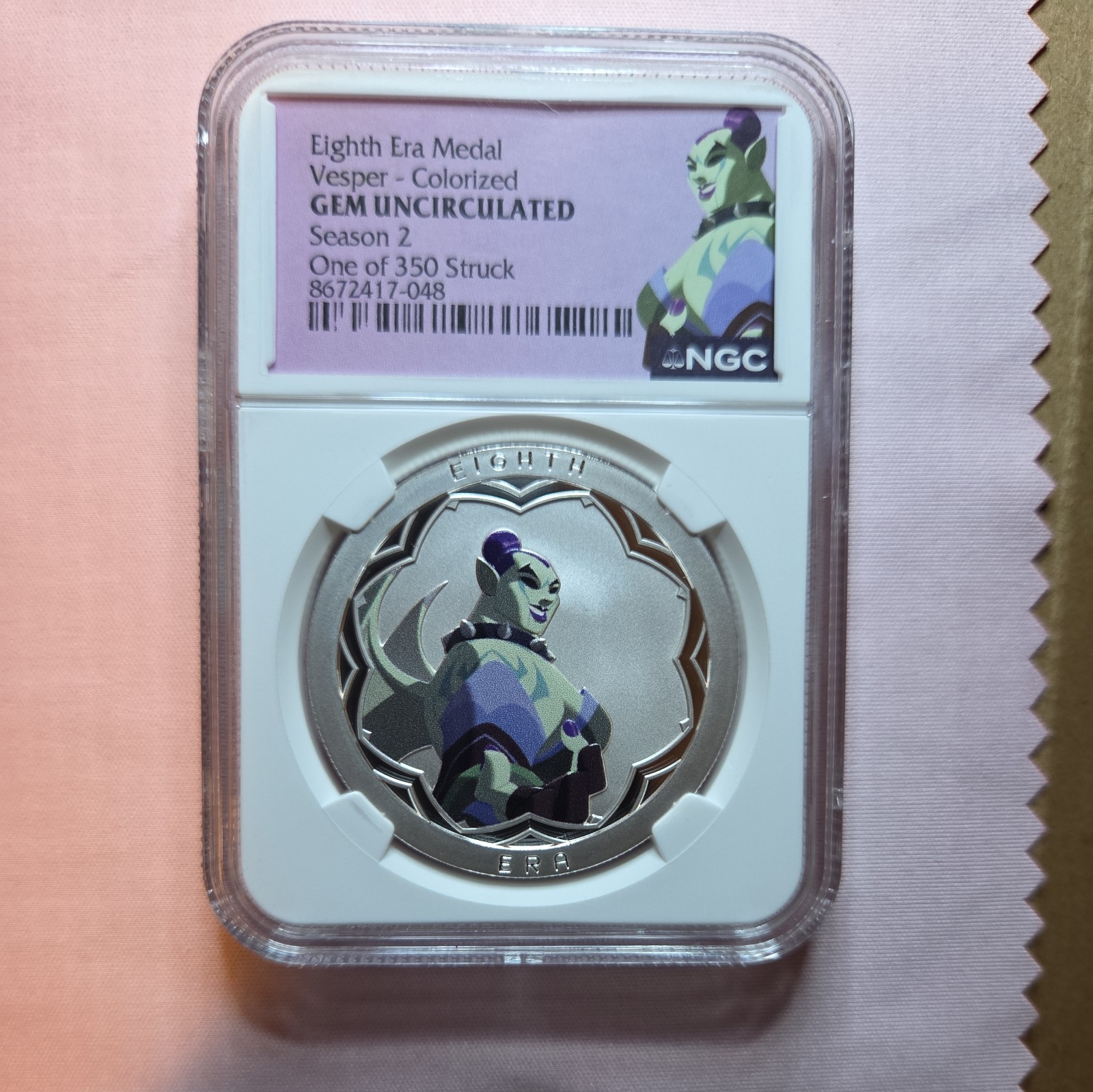 ***Eighth Era VESPER,  Season 2 Medal, Colorized NGC Gem Unc 1 /350***