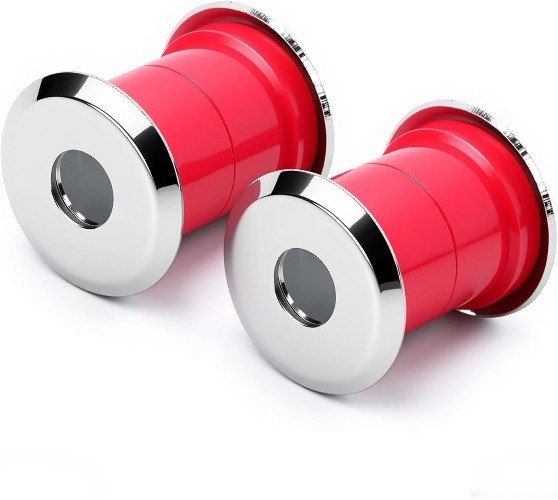 Handlebar Riser Bushings Black Urethane for Softail Dyna Spo Color: Chrome#Red