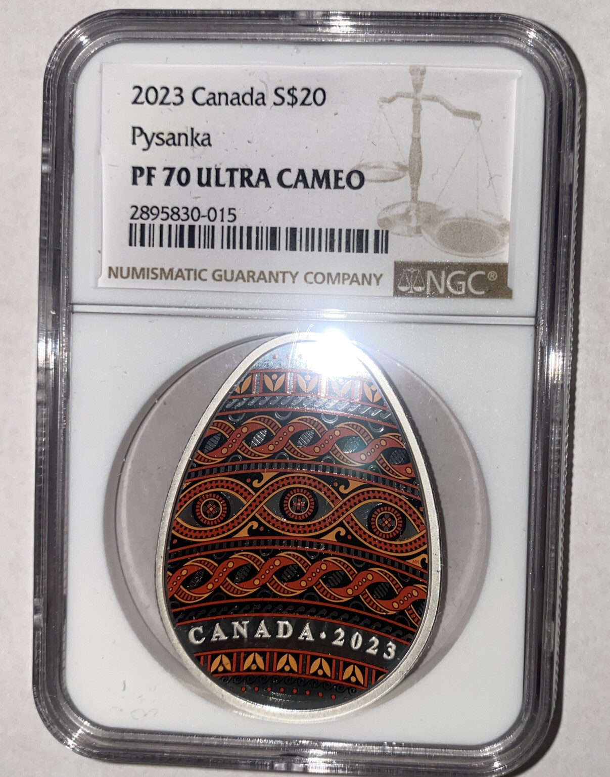 2023 $20 1OZ CANADA PYSANKA UKRAINIAN EGG NGC PF70 SILVER PROOF