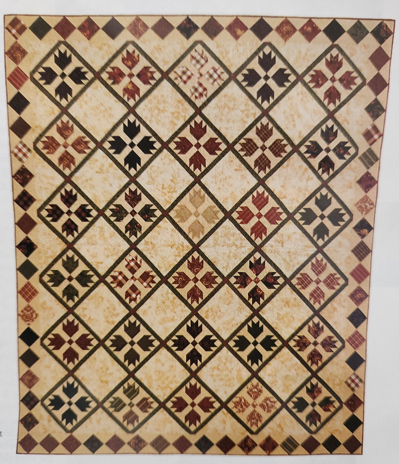 "Paw Prints In The Sand" Quilt Pattern from 2004 Magazine Intermediate