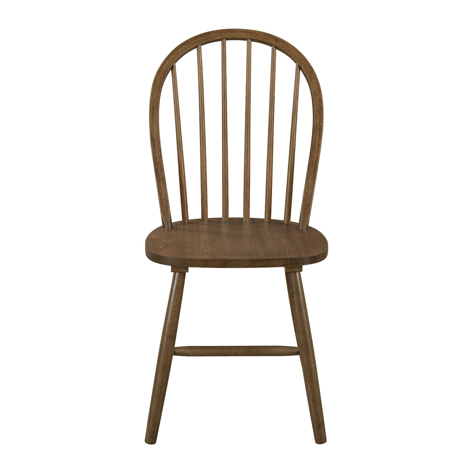 Set of 2 Farmhouse Spindle Back Dining Chairs with Rubberwood Frame