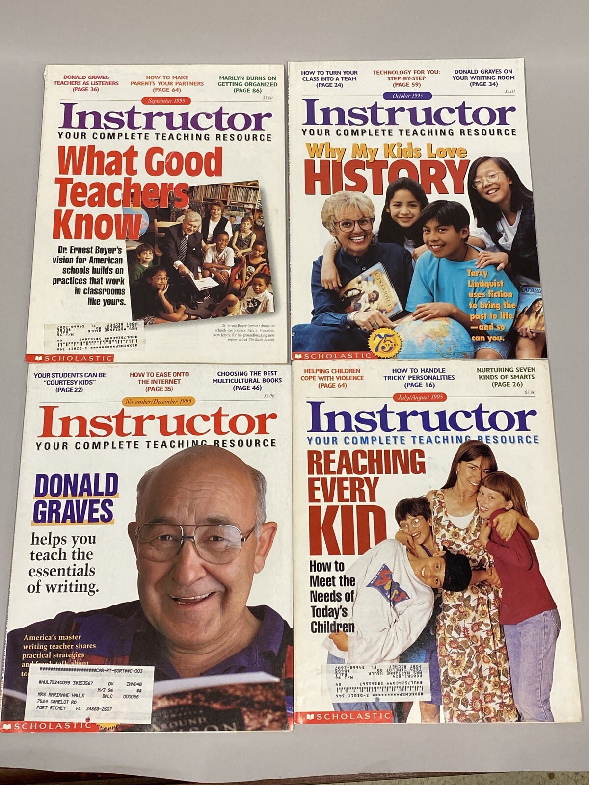 Instructor Magazine Back Issue LOT 1995 Teacher HomeSchool Scholastic Classroom
