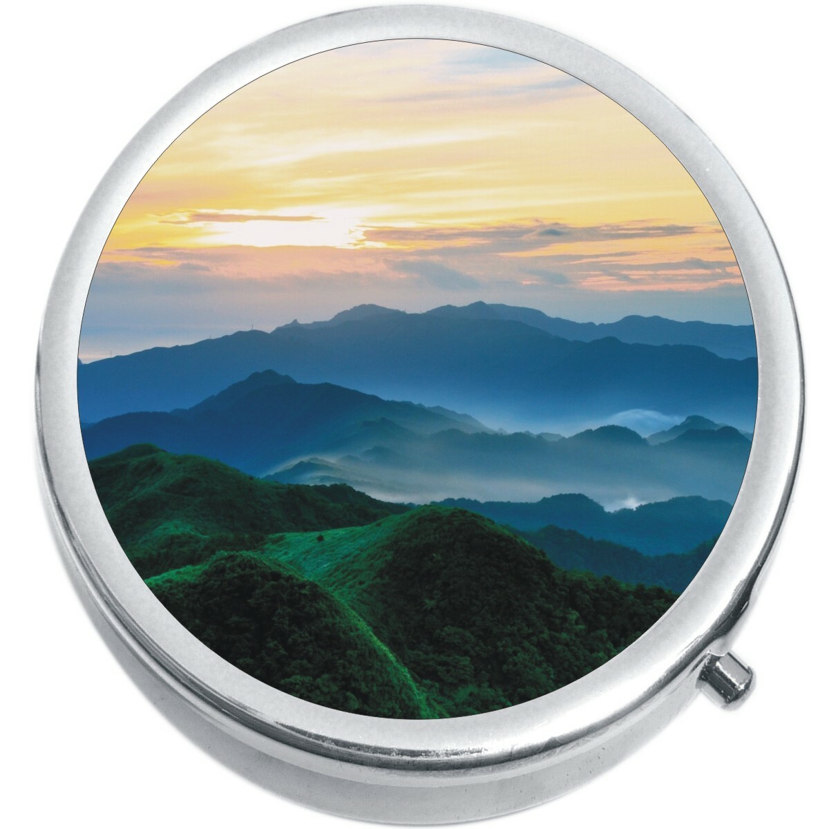 Mountains Sunrise Medicine Vitamin Pill Box