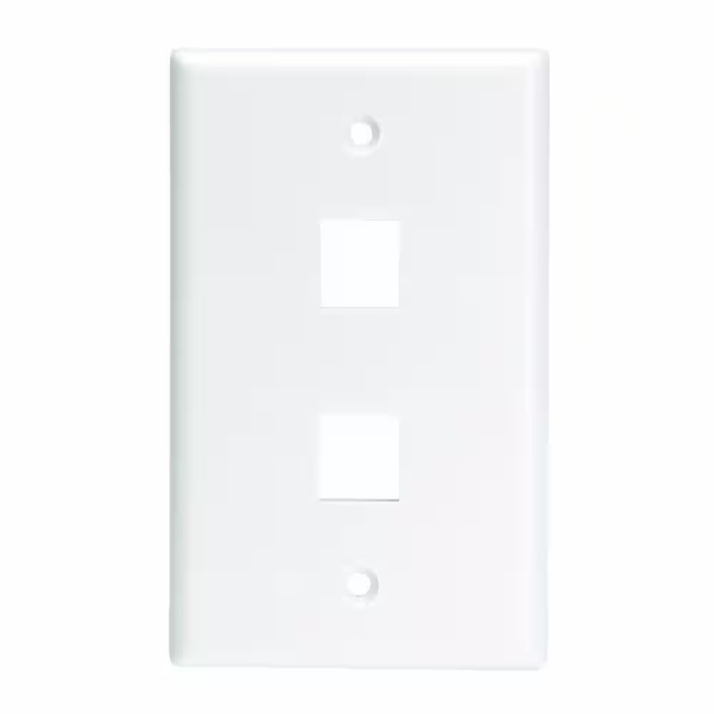White 1-Gang Audio/Video Wall Plate (1-Pack) 41080-2WL