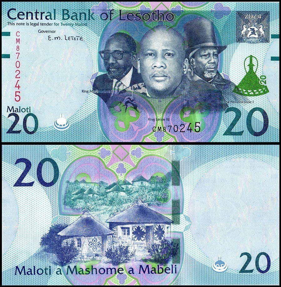 Lesotho 20 Maloti, 2024, P-27b, UNC