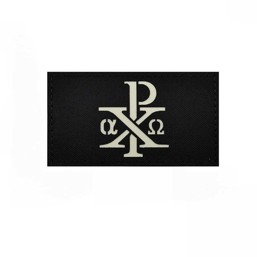 Reflective IR PX CHI-RHO CHRISTOGRAM JESUS CHRIST CHRISTIAN Army Hook Patch Glow