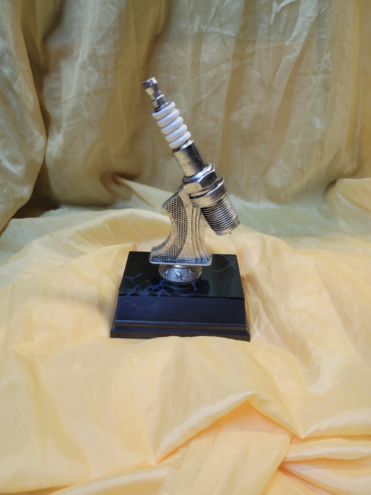 7" Tall Spark Plug Trophy. Car Racing Award. Free Custom Engraving.