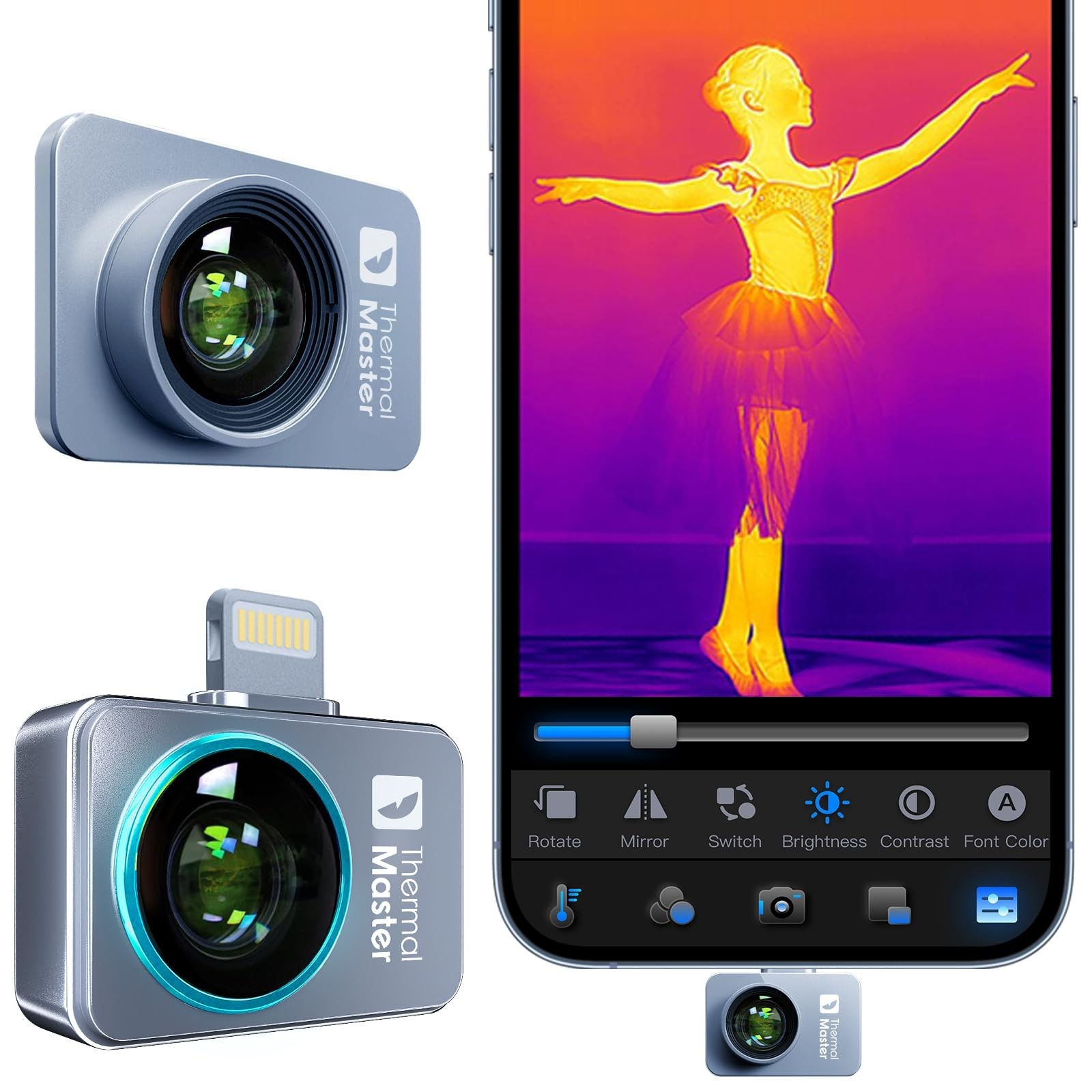 Thermal Camera for iPhone, P2 Pro Thermal Imager with Macro Lens, 512×384 I