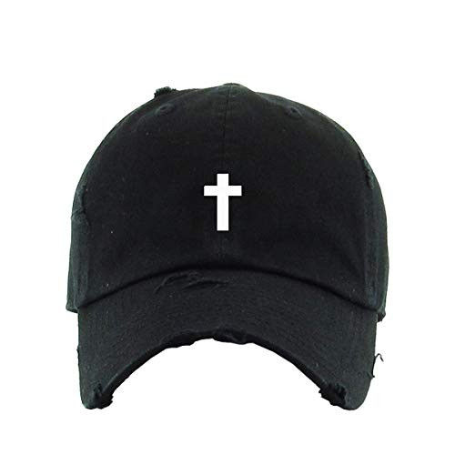 Cross Vintage Baseball Cap Embroidered Cotton Adjustable Distressed Dad Hat