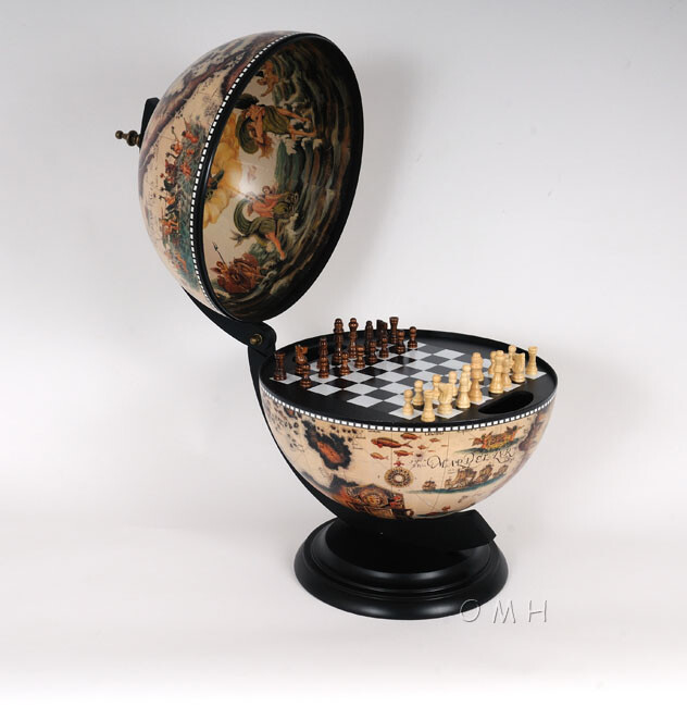 White Globe 13 inches with chess holder