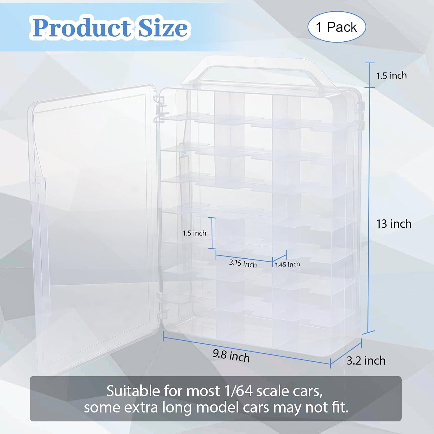 Double Sided Storage Case Only for Hot Wheels Storage with Carrying Handle