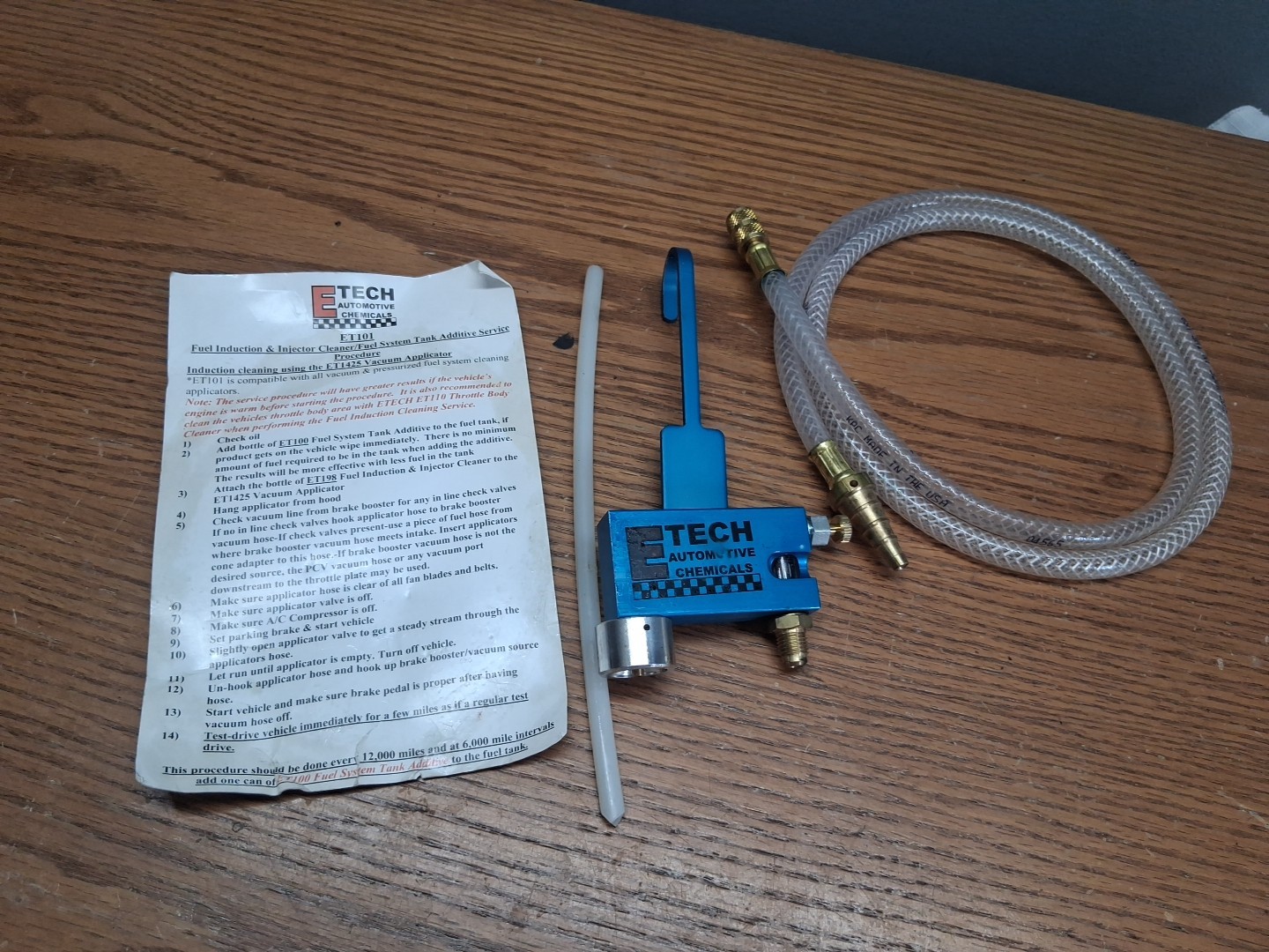 E Tech ET1425 Fuel Induction Cleaning Tool System...
