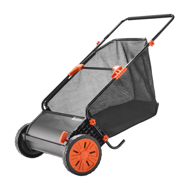 VEVOR Push Lawn Sweeper 26 in Leaf and Grass Collector with 7 cu. ft. Hopper Bag