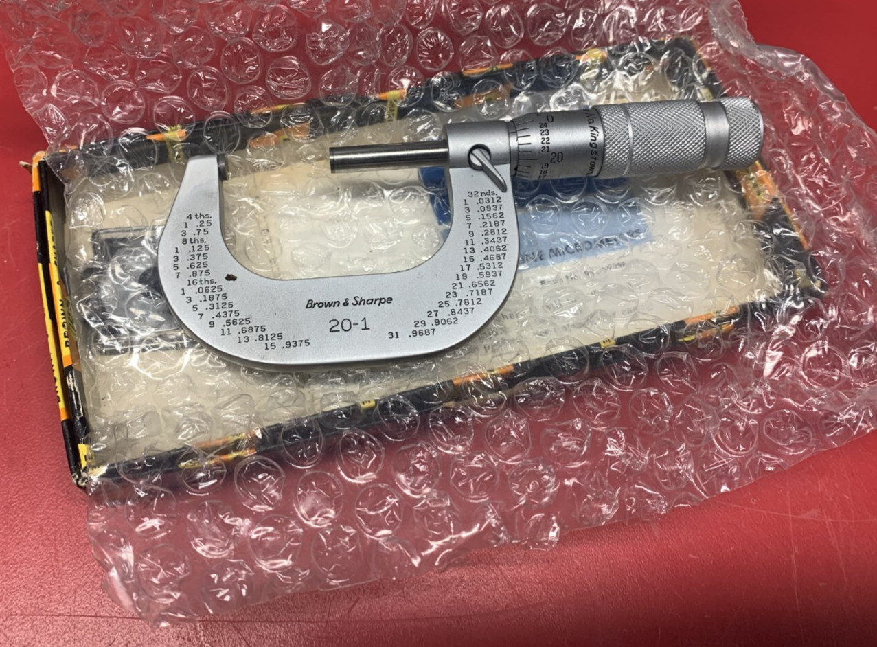 Machinist Tools: Brown & Sharpe 1-2" Slant Line Micrometer (NOS) 599-20-1