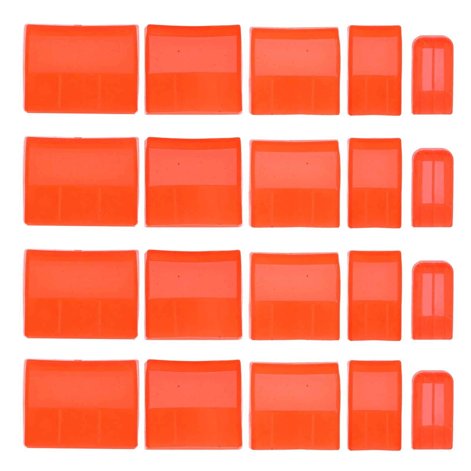 20pcs Chisel Edge Guards, Plastic Protective Covers for 1.9x0.98cm, Red