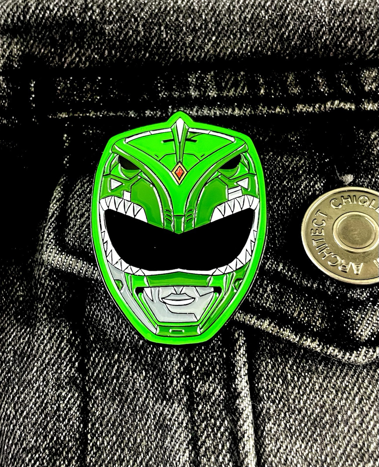 Green Power Ranger 1.5 Inch Enamel Pin
