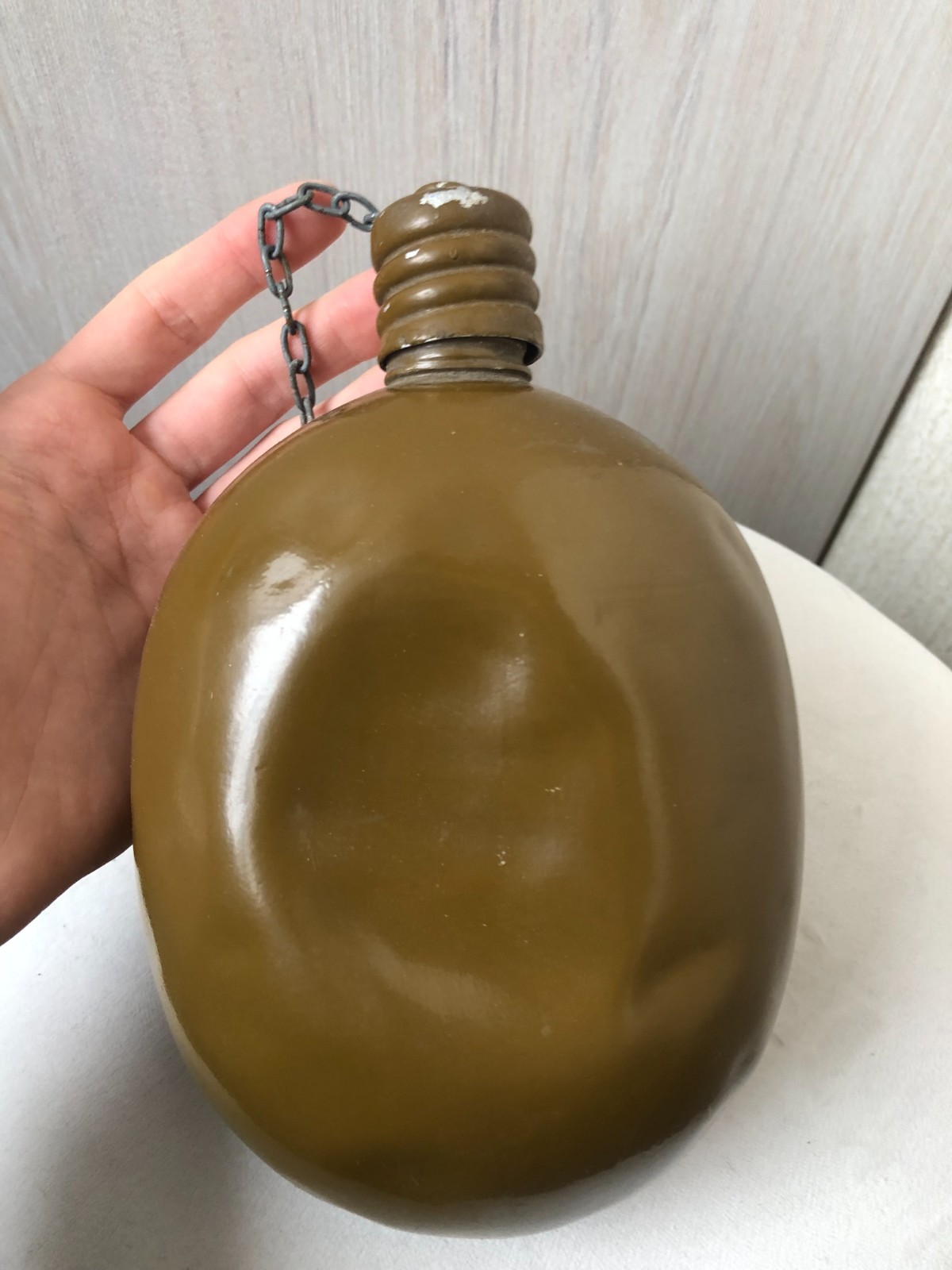 Vintage Soviet Russian Army Gear Water Aluminum Flask Canteen Bottle 1980s USSR