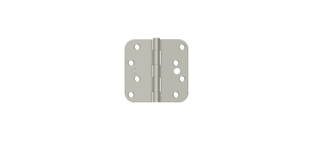 Deltana S44R515-SEC 4" x 4" x 5/8" Radius Hinge, Security in Brushed Nickel Pair