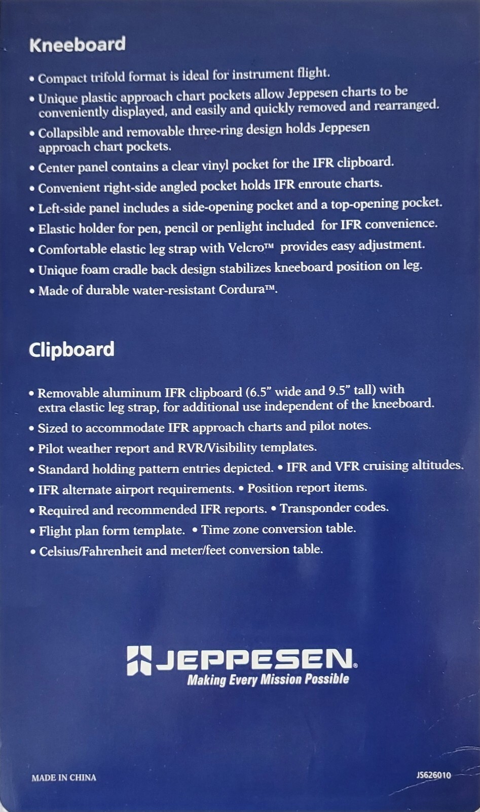 Jeppesen IFR Trifold Kneeboard