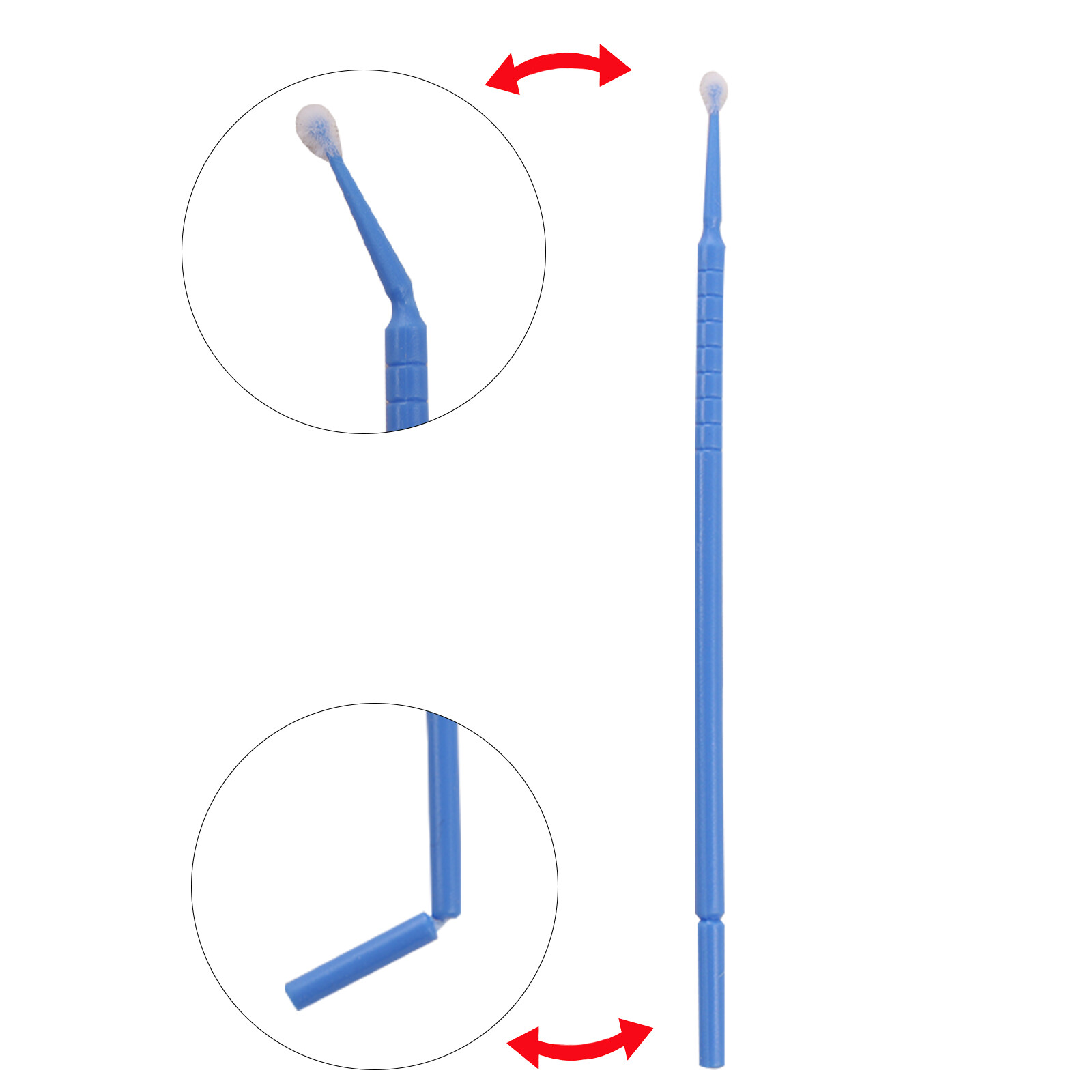 400 Dental Micro Brush Microbrush Bendable Applicator Tips Regular Blue 2.5mm