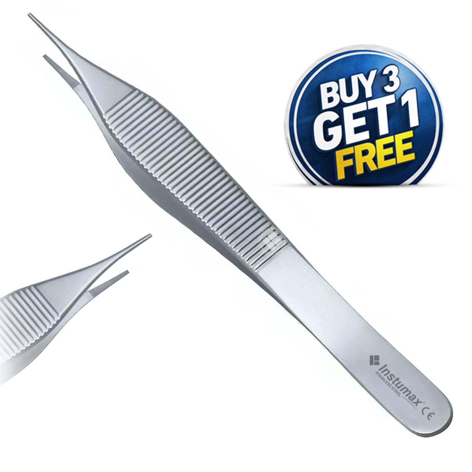 Dental Adson Fine Point Tweezers Tooth Tissue Forceps Surgical Dressing Plier