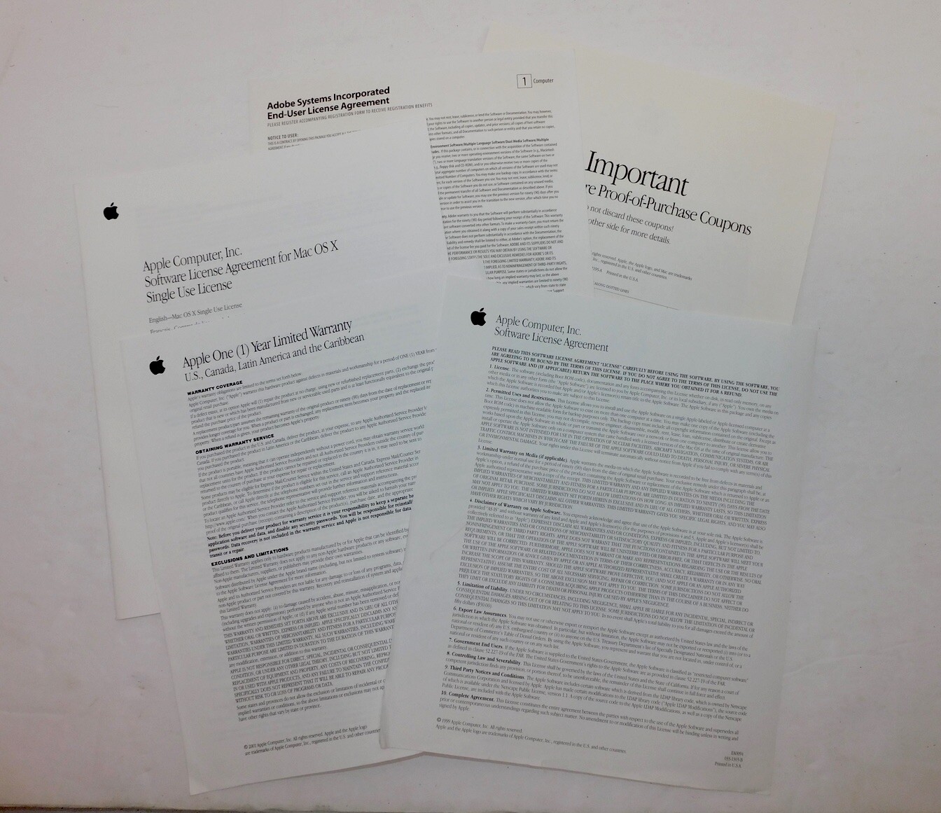 “Getting Started With Your PowerBook G4” Plus Misc Apple Paperwork VG Used Cond.