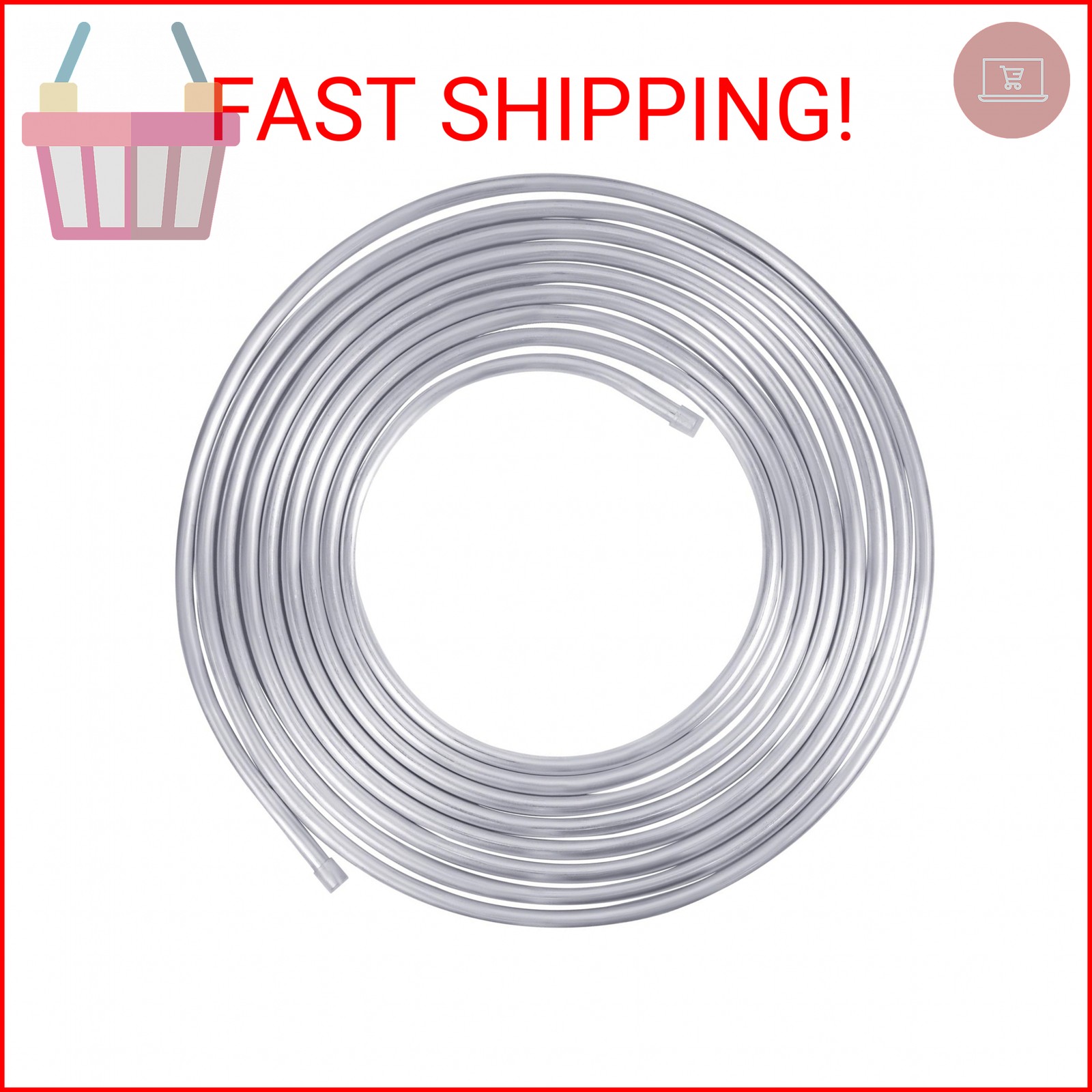 3/8 Metal Fuel Line,3/8" OD Aluminium Coiled Tubing Hard Tube for Refrigeration