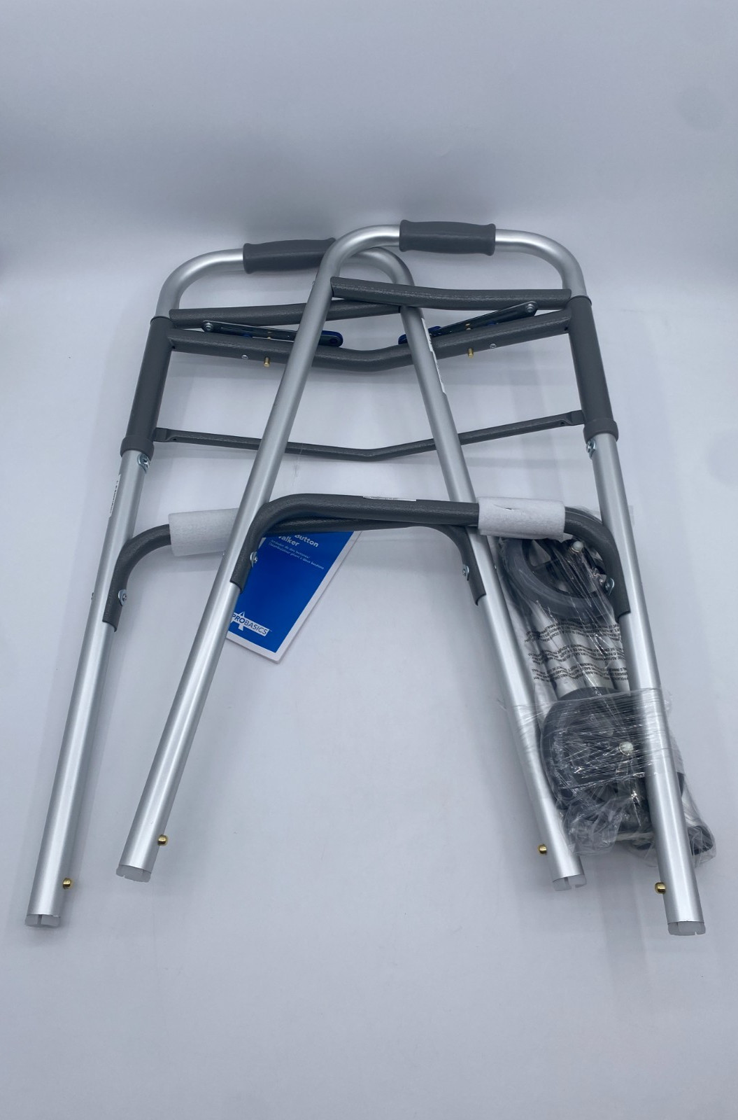 ProBasics Aluminum Lightweight Two Button Walker with Wheels
