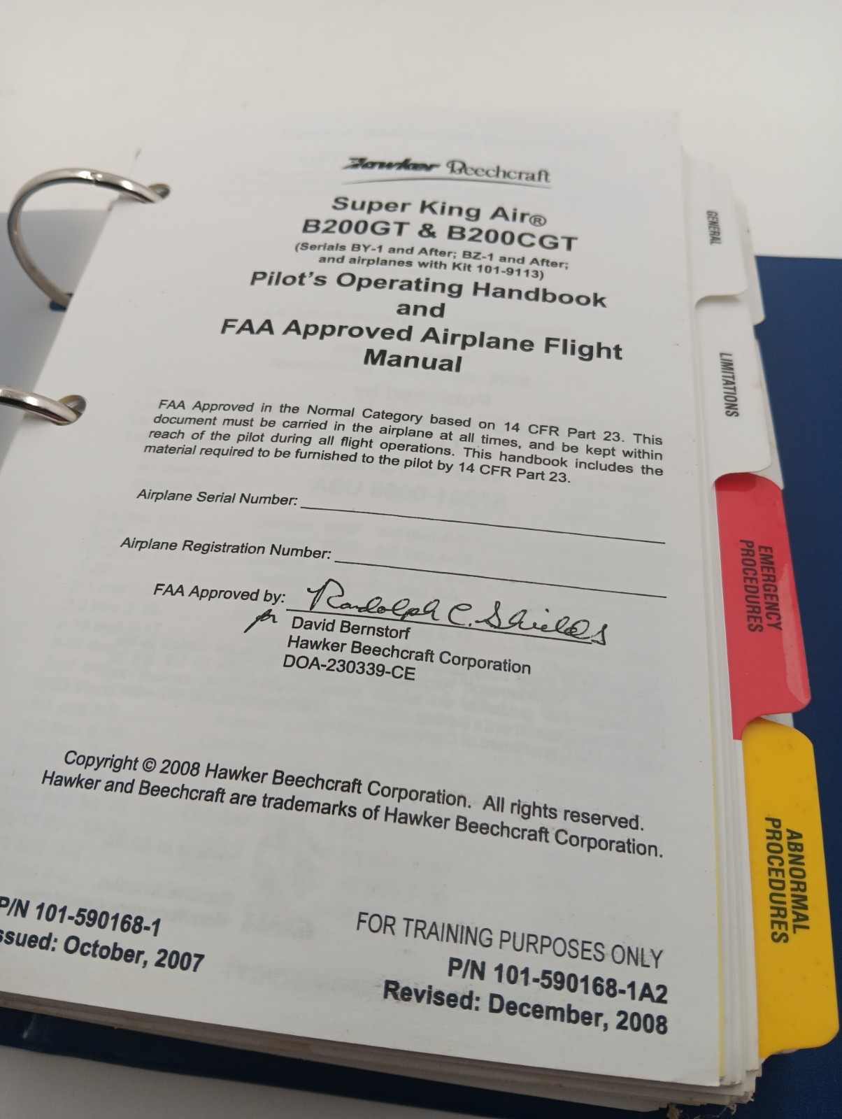 Beech Super King Air B200GT Pilot's Operating Handbook & Airplane Flight Manual